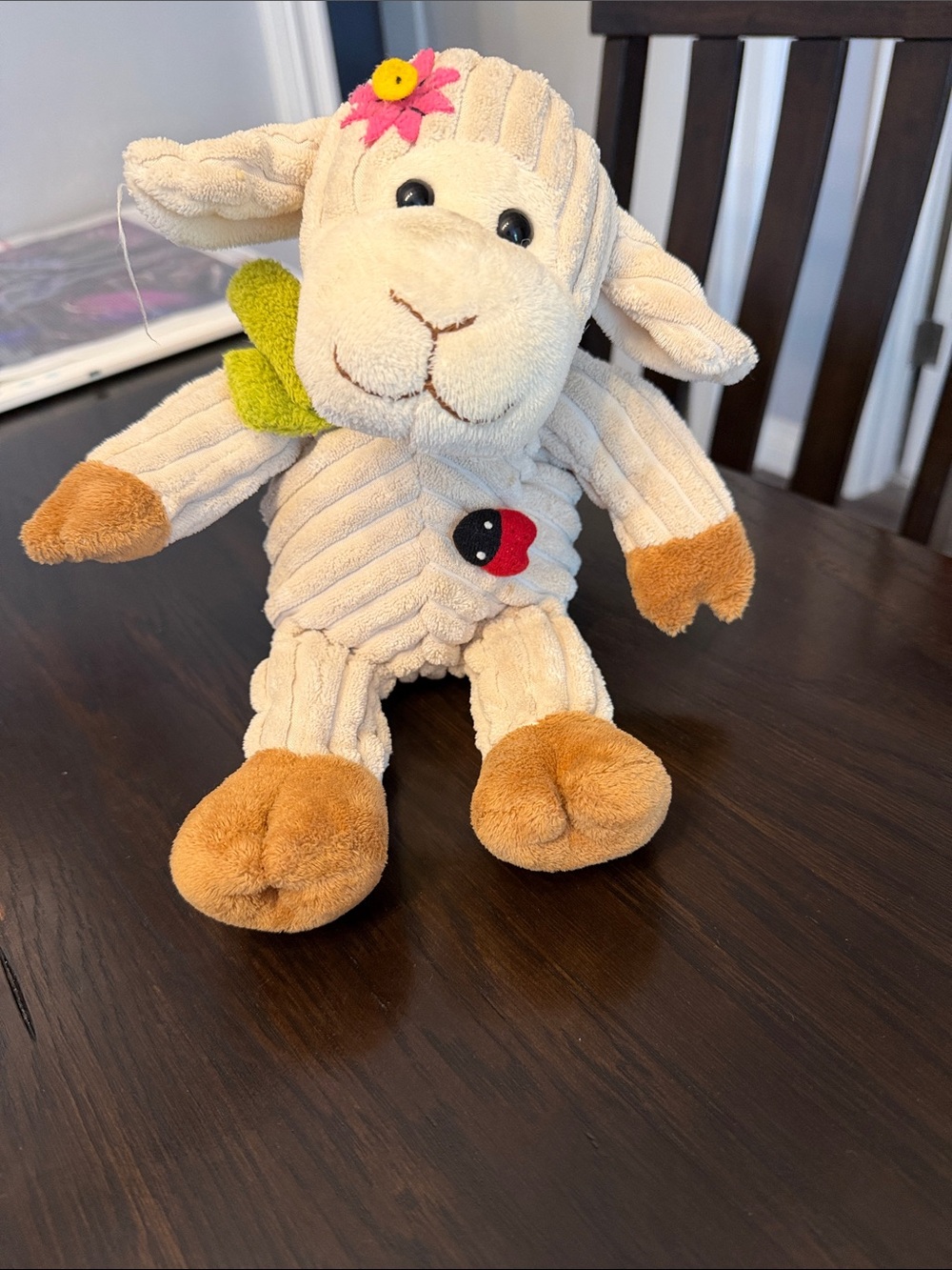 Plush Lamb Stuffed Animal Toy - Cream with Tan Accents